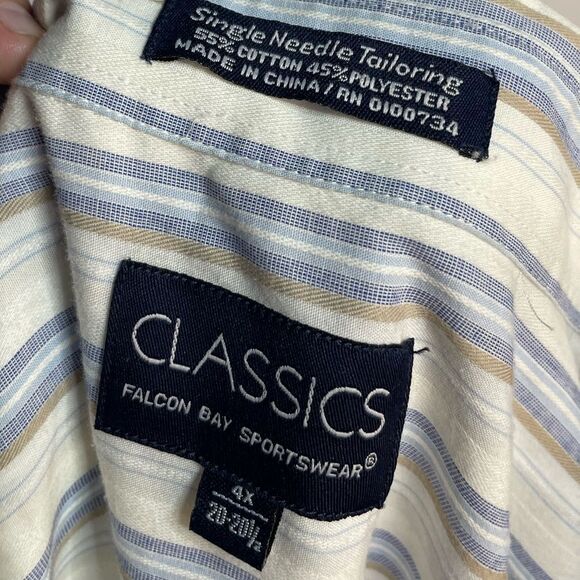 5 for $25🔥Falcon Bay Sportswear Vertical Striped Single Stitch Shirt 4X - Picture 4 of 5